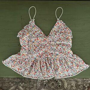 Urban outfitters floral peplum tank